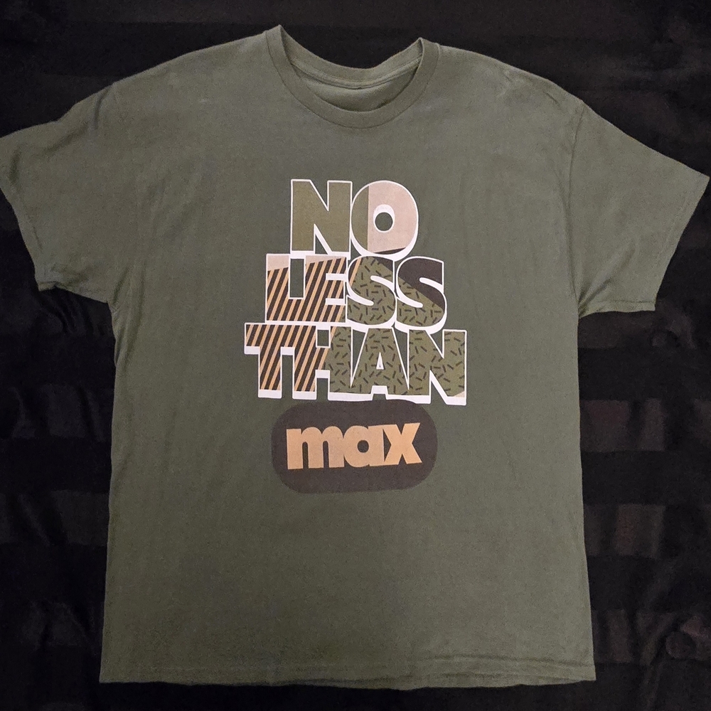 Olive Green "No Less Than Max" Graphic T-Shirt